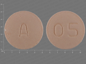 Orange Round pill with imprint A;05 — Citalopram Citalopram hydrobromide 10 mg; (view 4)