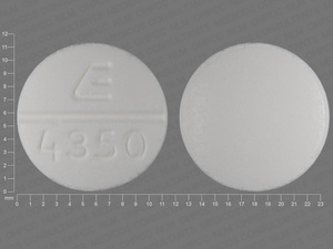 White Round pill with imprint E;4350 — Isoniazid Isoniazid 300 mg; (view 2)