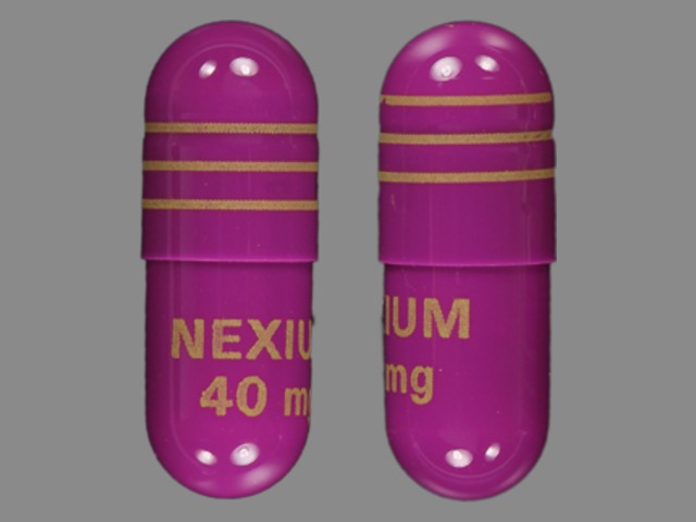 Purple Capsule pill with imprint NEXIUM40mg — Nexium Esomeprazole magnesium 40 mg; (view 2)