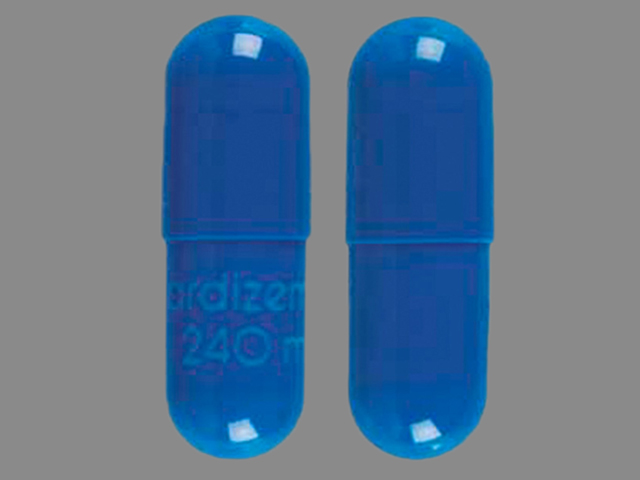 Blue Capsule pill with imprint cardizem;CD;240;mg — Cardizem cd Diltiazem hydrochloride 240 mg; (view 2)