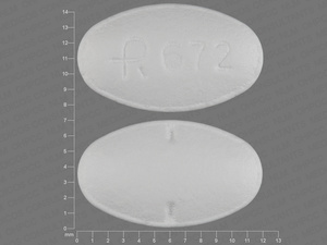 White Oval pill with imprint R;672 — Spironolactone Spironolactone 50 mg; (view 2)