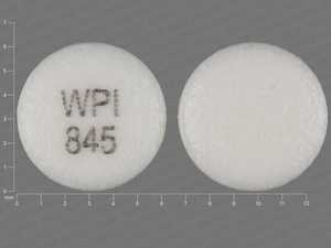 White Round pill with imprint WPI;845 — Glipizide Glipizide 10 mg; (view 3)