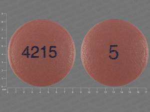 Pink Round pill with imprint 5;4215 — Saxagliptin 5 mg (view 2)
