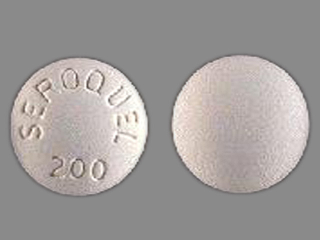 White Round pill with imprint SEROQUEL;200 — Seroquel Quetiapine fumarate 200 mg; (view 2)