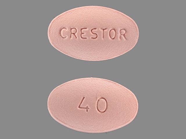 Pink Round pill with imprint 40;crestor — Crestor Rosuvastatin calcium 40 mg; (view 2)