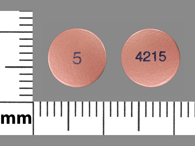 Pink Round pill with imprint 5;4215 — Onglyza Saxagliptin hydrochloride 5 mg; (view 2)