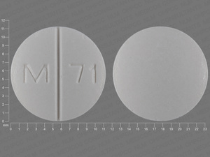 White Round pill with imprint M;71 — Allopurinol Allopurinol 300 mg; (view 3)