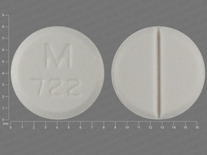 White Round pill with imprint M;722 — Tizanidine Tizanidine hydrochloride 2 mg; (view 3)