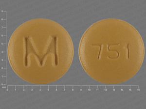 Yellow Round pill with imprint M;751 — Cyclobenzaprine hydrochloride Cyclobenzaprine hydrochloride 10 mg; (view 2)