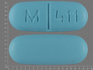 Blue Oval pill with imprint M;411 — Verapamil hydrochloride Verapamil hydrochloride 240 mg; (view 6)