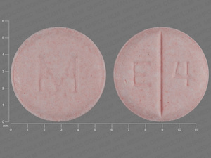 Pink Round pill with imprint E;4;M — Estradiol Estradiol 1 mg; (view 2)