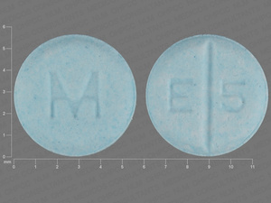 Blue Round pill with imprint E;5;M — Estradiol Estradiol 2 mg; (view 2)