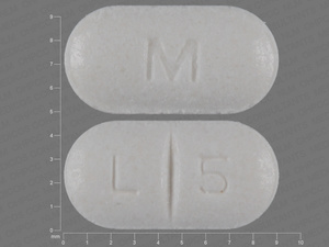 White Oval pill with imprint M;L;5 — Levothyroxine sodium Levothyroxine sodium 50 ug; (view 2)