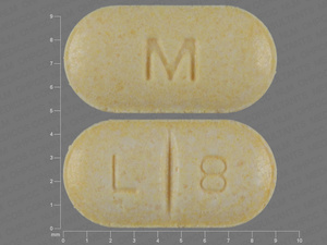 Yellow Oval pill with imprint M;L;8 — Levothyroxine sodium Levothyroxine sodium 100 ug; (view 2)