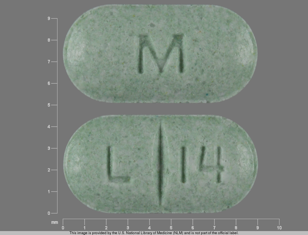 Green Oval pill with imprint M;L;14 — Levothyroxine sodium 0.3 mg (view 2)