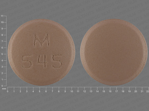 Brown Round pill with imprint M;545 — Mirtazapine Mirtazapine 45 mg; (view 2)