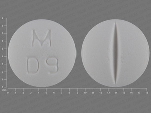 White Round pill with imprint M;D9 — Doxazosin 1 mg (view 4)