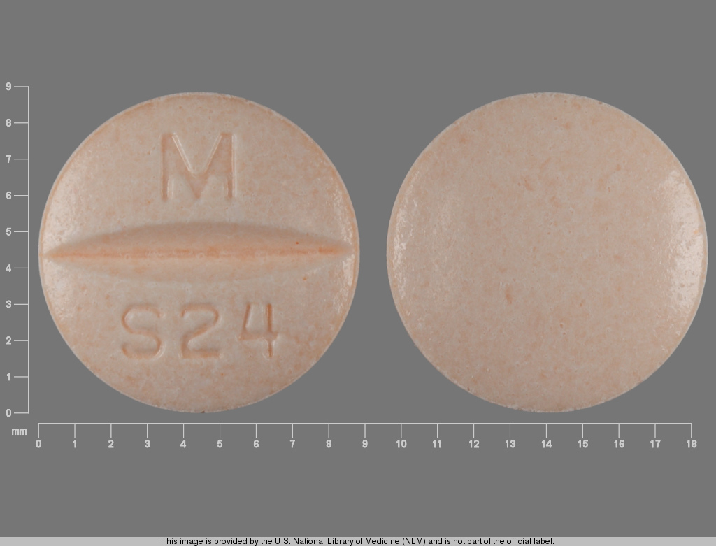Orange Round pill with imprint M;S24 — Sotalol hydrochloride 120 mg (view 2)