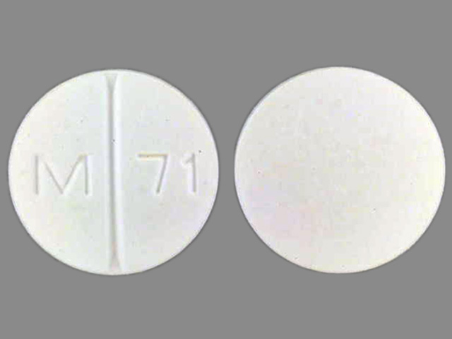 White Round pill with imprint M;71 — Allopurinol Allopurinol 300 mg; (view 2)