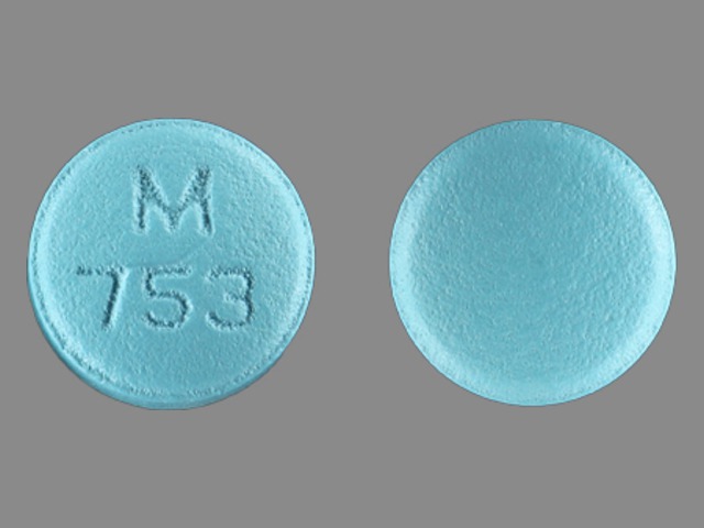 Blue Round pill with imprint M;753 — Fexofenadine hydrochloride 60 mg (view 2)