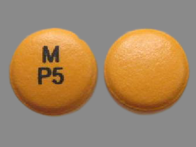 Orange Round pill with imprint M;P5 — Paroxetine hydrochloride 37.5 mg (view 2)
