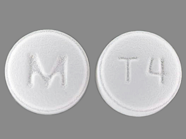 White Round pill with imprint M;T4 — Trifluoperazine hydrochloride Trifluoperazine hydrochloride 2 mg; (view 2)