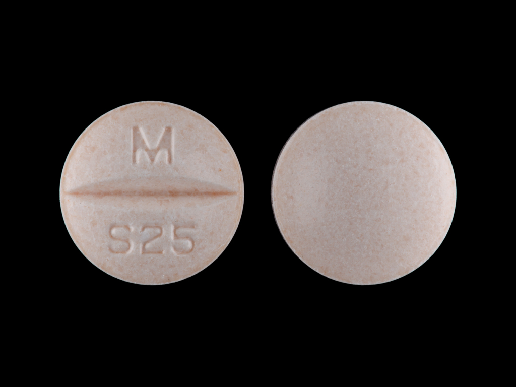 Orange Round pill with imprint M;S25 — Sotalol hydrochloride 160 mg (view 2)
