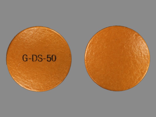 Yellow Round pill with imprint G;DS;50 — Diclofenac sodium 50 mg (view 2)
