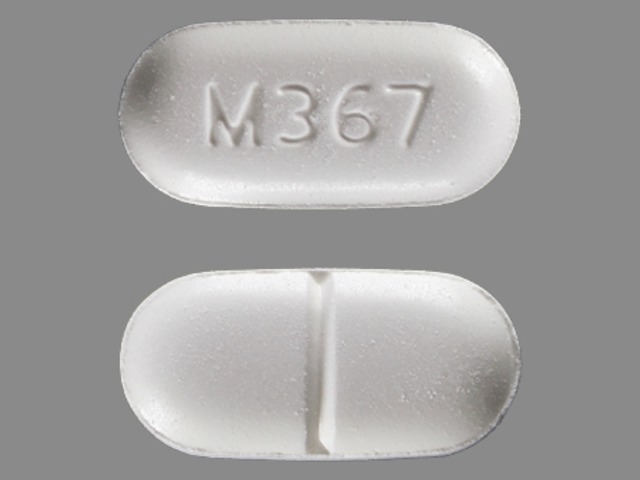 White Oval pill with imprint M367 — Hydrocodone bitartrate and acetaminophen Hydrocodone bitartrate 10 mg;acetaminophen 325 mg; (view 2)