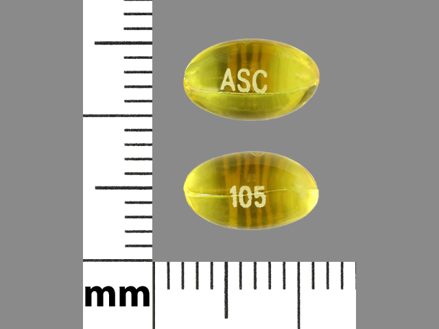 Yellow Oval pill with imprint ASC;105 — Benzonatate 100 mg (view 3)