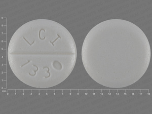 White Round pill with imprint LCI;1330 — Baclofen Baclofen 10 mg; (view 4)