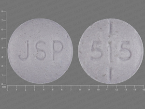 Purple Round pill with imprint JSP;515 — Levothyroxine sodium Levothyroxine sodium 0.075 mg; (view 2)
