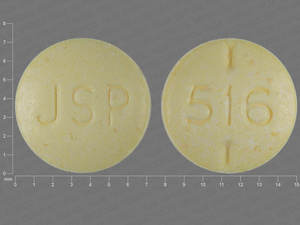 Yellow Round pill with imprint JSP;516 — Levothyroxine sodium Levothyroxine sodium 0.1 mg; (view 2)