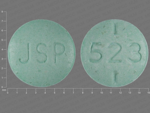 Green Round pill with imprint JSP;523 — Levothyroxine sodium Levothyroxine sodium 0.3 mg; (view 2)