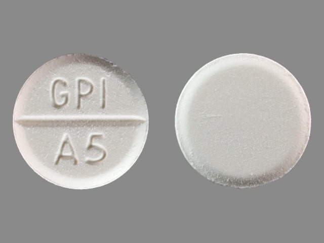 White Capsule pill with imprint GPI;A5 — Pain and fever Acetaminophen 500 mg; (view 2)