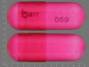 Pink Capsule pill with imprint barr;059 — Diphenhydramine hydrochloride Diphenhydramine hydrochloride 50 mg (view 2)