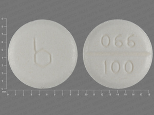 White Round pill with imprint b;066;100 — Isoniazid Isoniazid 100 mg; (view 2)