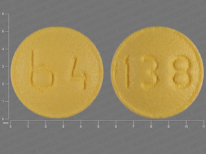 Yellow Round pill with imprint b4;138 — Galantamine Galantamine hydrobromide 4 mg; (view 2)