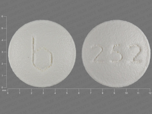 White Round pill with imprint b;252 — Dipyridamole Dipyridamole 25 mg; (view 2)