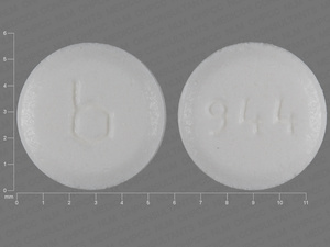 White Round pill with imprint b;944 — {21 (ethinyl estradiol/norethindrone/7 (inert ingredients 0.035 mg/0.5 mg/1 mg (view 3)