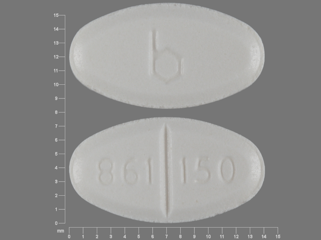 White Oval pill with imprint b;861;150 — Flecainide acetate 150 mg (view 2)
