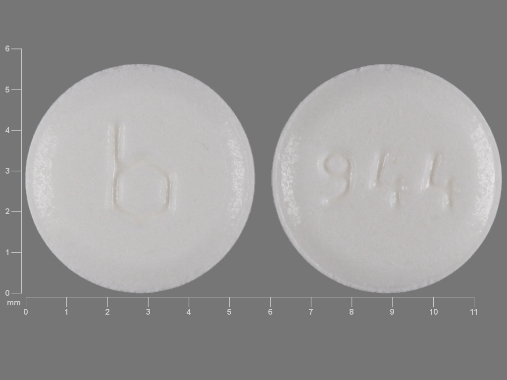White Round pill with imprint b;944 — Nortrel (view 2)