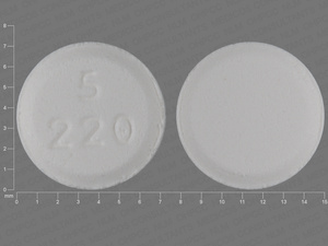 White Round pill with imprint 5;220 — Liothyronine sodium Liothyronine sodium 5 ug; (view 2)