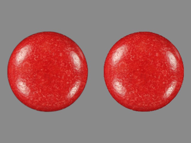 Red Round pill — Ferrous sulfate Ferrous sulfate 65 mg; (view 3)