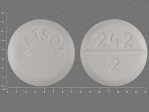 White Round pill with imprint 242;2;WATSON — Lorazepam Lorazepam 2 mg; (view 4)