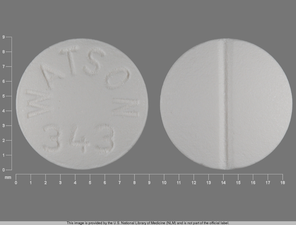 White Round pill with imprint WATSON;343 — Verapamil hydrochloride 80 mg (view 3)