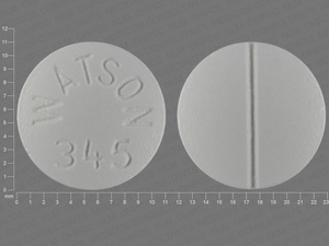White Round pill with imprint WATSON;345 — Verapamil hydrochloride Verapamil hydrochloride 120 mg; (view 13)