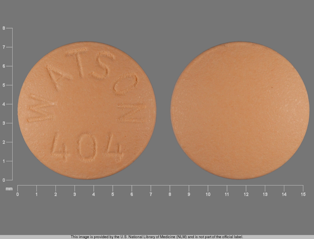 Orange Round pill with imprint WATSON;404 — Verapamil hydrochloride 40 mg (view 2)