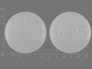 White Round pill with imprint WATSON;405 — Lisinopril Lisinopril 2.5 mg; (view 2)