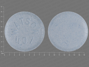 Blue Round pill with imprint WATSON;407 — Lisinopril Lisinopril 10 mg; (view 2)